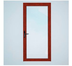 Puerta Interior vidriada 90x200 cm Aluminio termopanel derecha Madera Mundo Glass