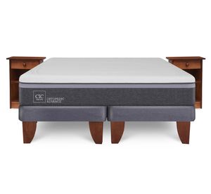 Cama europea 2 plazas Ortopedic advance base dividida + veladores New Dublin Cic