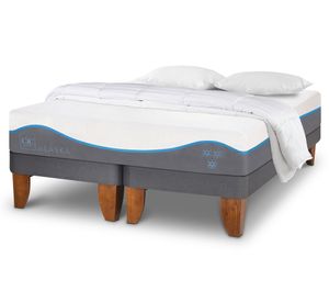Cama europea king Alaska dividida + almohadas viscoelásticas + plumón Cic