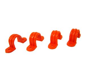 Pack abrazadera tipo grapa plástico naranjo 10 un Venemetal