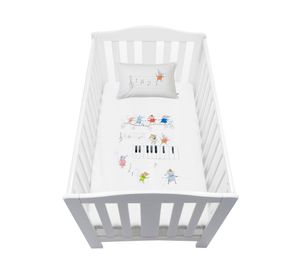 Cubreplumón cuna Músicos blanco