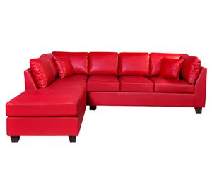 Sofá seccional izquierdo 5 cuerpos Padua rojo