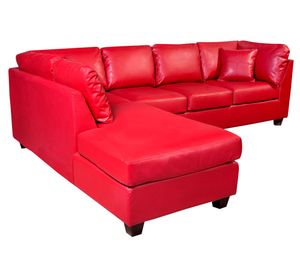 Sofá seccional izquierdo 5 cuerpos Padua rojo