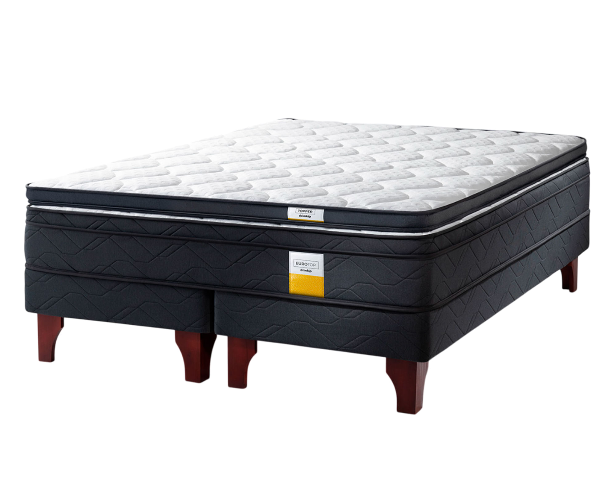 Drimkip Cama europea Eurotop queen base dividida + topper