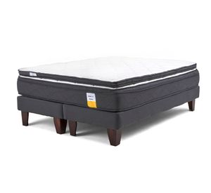 Cama europea queen + topper + base dividida + patas Drimkip