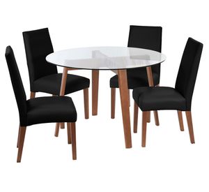 Comedor 4 sillas Valencia negro Latam Home