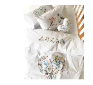 Cubreplumón pack P&P Pajaritos blanco