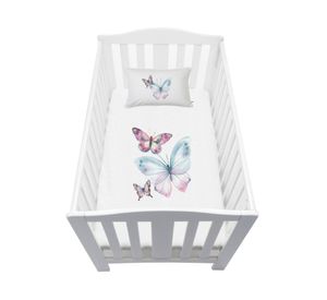 Cubreplumón cuna Mariposas blanco