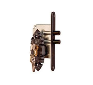 Cerrojo embutido doble Rústico 1970 bronce Poli.