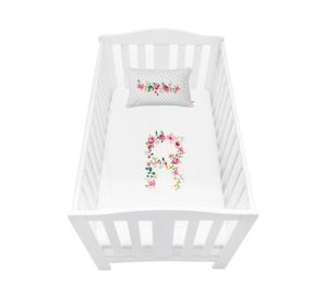 Funda de plumón Letras vintage R blanco cuna