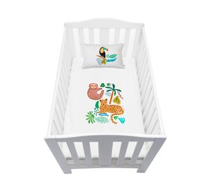 Cubreplumón cuna Jungla blanco