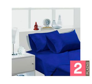 Juego de sábanas 2 plazas 144 Hilos azul