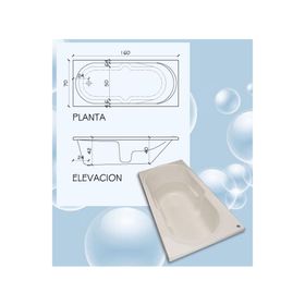 Tina 70x160 cm HY blanco Norglas