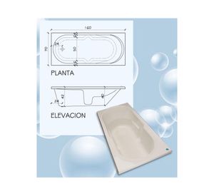 Tina 70x160 cm HY blanco Norglas