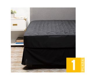 Cubre colchón 1 plaza + Faldón negro
