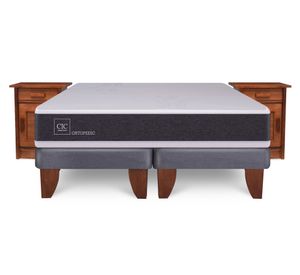 Cama Europea 2 plazas New Ortopedic base dividida + veladores Milán Cic