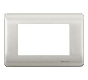 Placa iridium 3 módulo champagne Schneider