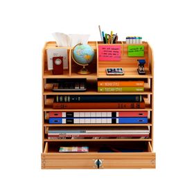 Organizador de escritorio madera natural