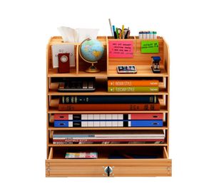 Organizador de escritorio madera natural