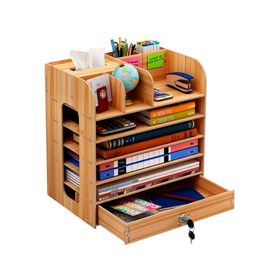 Organizador de escritorio madera natural