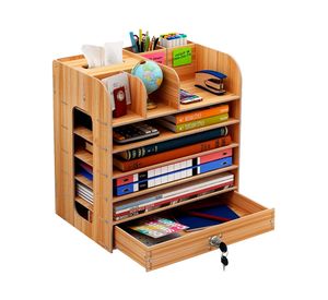 Organizador de escritorio madera natural