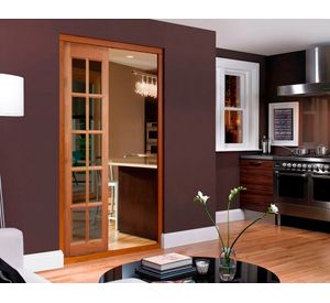 Mampara Pino Radiata Sevillana 65x220 cm 10 Vidrios Moldupanel