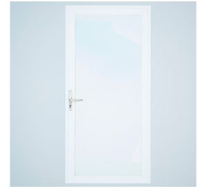 Puerta Interior vidriada 65x200 cm Aluminio termopanel derecha Blanca Mundo Glass