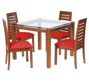 Comedor 4 sillas Barcelona rojo Latam Home