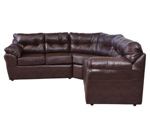 Sofá modular 5 cuerpos Roma cobre ecocuero PU café oscuro
