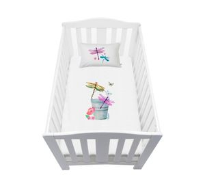 Cubreplumón colecho Libélula blanco