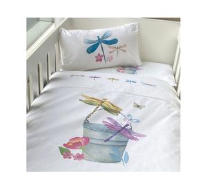 Cubreplumón colecho Libélula blanco