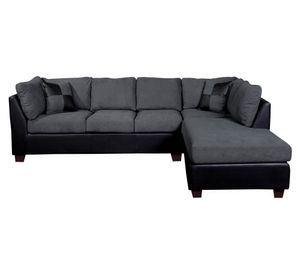 Sofá seccional derecho 5 cuerpos PU Padua gris