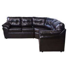 Sofá modular 5 cuerpos Roma ecocuero PU negro