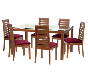 Comedor 6 sillas Barcelona burdeo Latam Home
