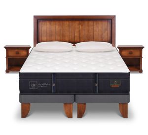 Cama europea 2 plazas Grand Premium dividida + set Monterrey + almohadas Cic