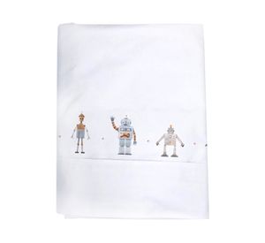 Juego Sábanas 1.5 plazas Robot blanco