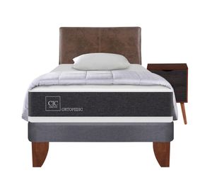 Cama europea 1,5 plazas New Ortopedic + set Baker caramelo/marrón + almohada + plumón Cic