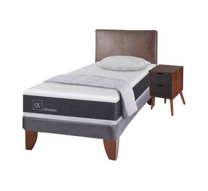 Cama europea 1,5 plazas New Ortopedic + set Baker caramelo/marrón + almohada + plumón Cic