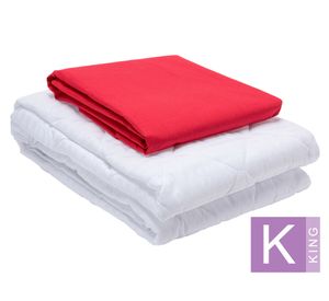 Sábanas king 144 Hilos SBCC-RJK rojo + cubre colchón