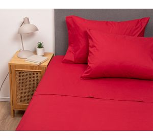 Sábanas king 144 Hilos SBCC-RJK rojo + cubre colchón