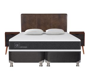 Box spring 2 plazas Ortopedic base dividida B5 + set Baker/ Niger + almohadas Cic