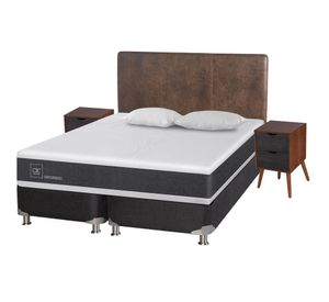 Box spring 2 plazas Ortopedic base dividida B5 + set Baker/ Niger + almohadas Cic
