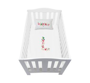 Cubreplumón cuna Letras Vintage L blanco