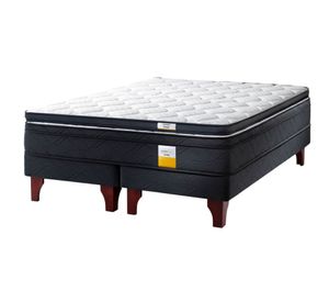 Cama europea King + topper + base dividida + patas Drimkip