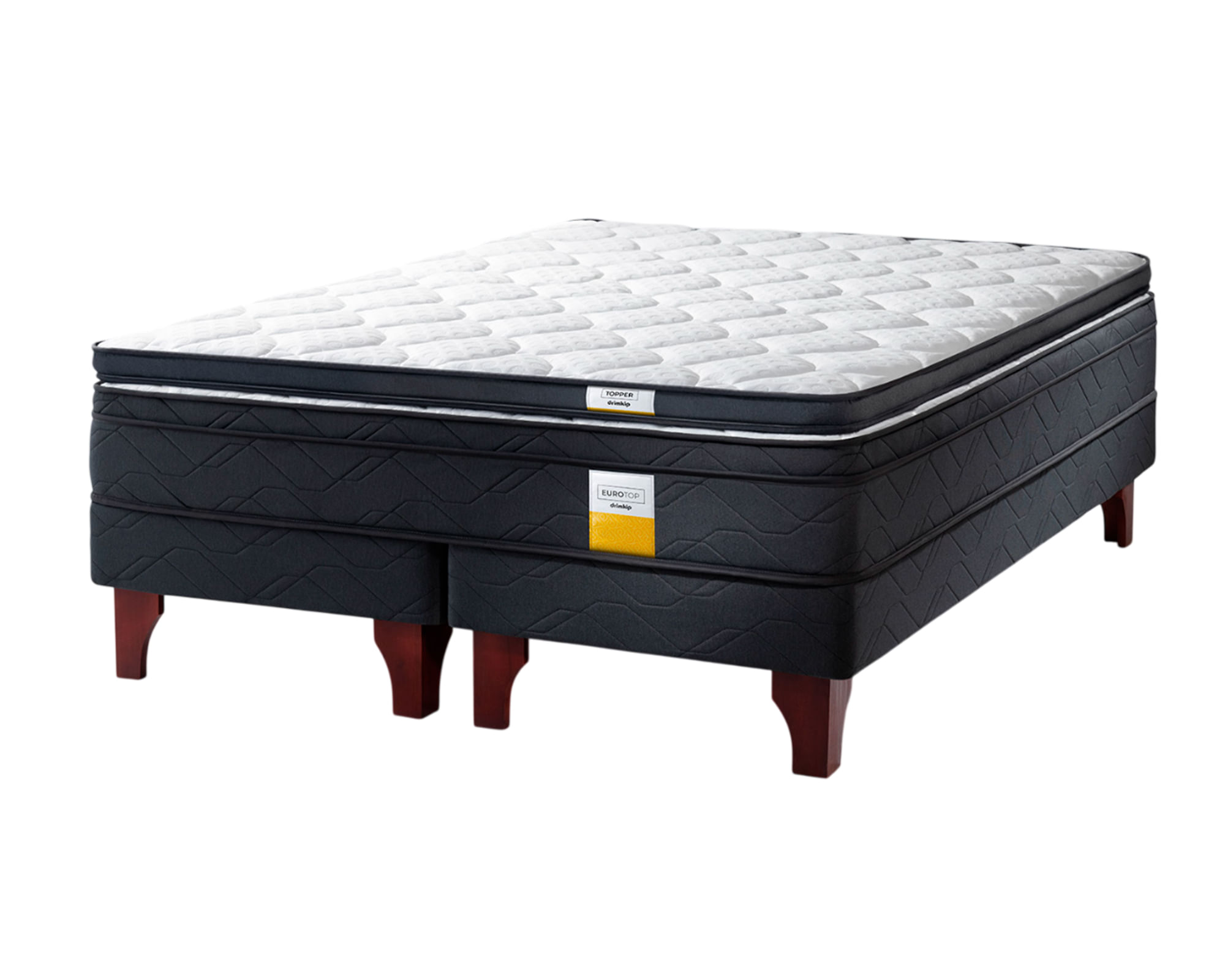 Drimkip Cama europea Eurotop king base dividida + topper