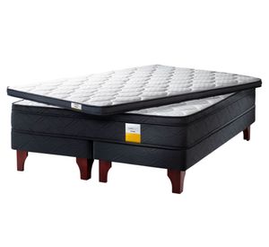 Cama europea King + topper + base dividida + patas Drimkip