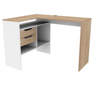Escritorio 2 cajones Milán blanco/olmo
