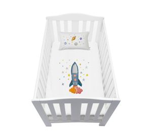 Cubreplumón cuna Espacial blanco
