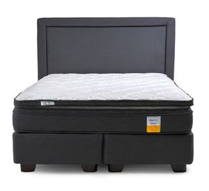 Cama americana 2 plazas Eurotop + respaldo + Topper Drimkip