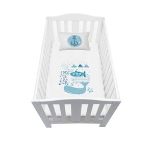 Cubreplumón cuna Marino blanco